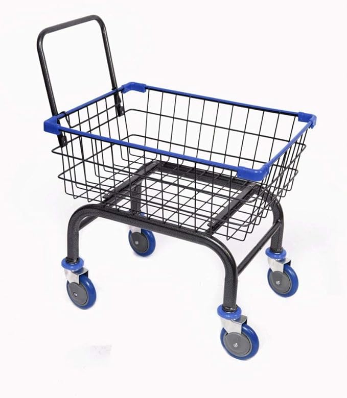 Heavy Duty Laundry and Grocery 1.8 Bushel Cart With U-Handle (Blue)