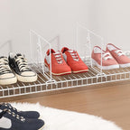 Wire Shelf Dividers - White Closet Organization & Storage Organizer - No Tool Shelf Divider for Wire Shelves - Metal Shelf Accessories – for 12“ Deep Wire Shelves – Tall 7” Height – 8 Pack