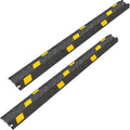6 Pack 1-Channel Rubber Cable Protector Ramp, 17" x 6" x 1.3" inch Interlocking Floor Wire Cord Cable Cover, Visible at Night, Durable Rubber Speed Bump Hump Ramp (1-Channel 6 Pack)
