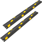 6 Pack 1-Channel Rubber Cable Protector Ramp, 17" x 6" x 1.3" inch Interlocking Floor Wire Cord Cable Cover, Visible at Night, Durable Rubber Speed Bump Hump Ramp (1-Channel 6 Pack)