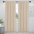 Easy-Going Rod Pocket Blackout Curtains for Bedroom, Room Darkening Window Curtains for Living Room, Thermal Insulated Noise Reduction Solid Window Drapes, 2 Panels(42x84 in, Beige)