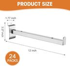 Zonon 24 Pcs 12 Inch Slatwall Shelf Bracket Heavy Duty Slatwall Shelves Display Hooks Hangers Paneling Accessories for Panel Retail Shop Garage Room Storage Organizer Exhibition(Silver)