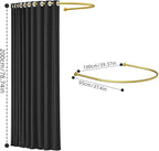 39.37 Clothing Store Fitting Room, U-Shaped Fitting Rooms with Blackout Curtain & Gold Rod, Portable Changing Room for Clothing Store, Mall, Boutique, Office