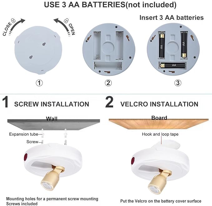 LED Spotlight, Battery Powered Picture Lights, Uplighting Indoor, Puck Lights with Remote, Stick Spot Light for Wall Display Picture Dartboard Painting Artwork Accent Closet-4Pack