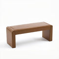 Faux Leather Entryway Bench End of Bed Bench Upholstered Modern Window Bench Comfy Ottoman for Dining Room/Bedroom/Living Room/Hallway/Indoor (Camel Brown)