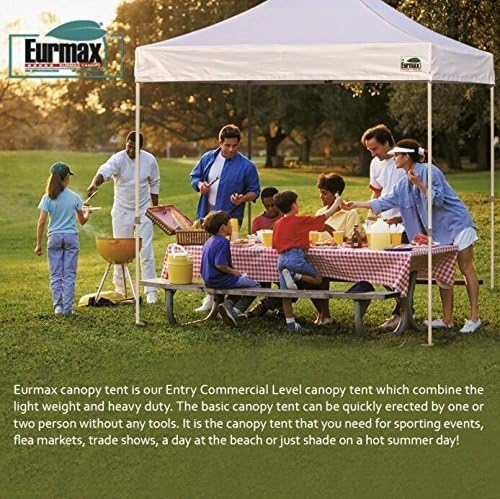 Eurmax USA Standard 10x10ft Patio Pop Up Canopy Tent for Outdoor Events Commercial Instant Canopies with Heavy Duty Roller Bag,Bonus 4 Canopy Sand Bags (Kelly Green)