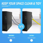 Automotive Wire Loom Tubing, Split Braided Cord Protectors from Pets No Chew, Flexible Cable Sleeve Cable Management for TV/Computer/Electric Wires (Yellow, 5/16"-25ft)