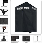 Eurmax USA 5'x5' Pop-up Canopy Portable Photo Booth Tent for Events Wedding Photobooth for Professional Photos Photo Studio Photo Booth System with Roller Bag，Bonus 4 SandBags (Printed Black)