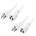 [ETL Listed] Cable Matters 2-Pack 16 AWG Heavy Duty 13A Power Extension Cord - 3ft, 3 Prong Power Cord Extension, NEMA 5-15P to NEMA 5-15R, White