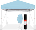 Best Choice Products 10x10ft 1-Person Setup Pop Up Canopy Tent Instant Portable Shelter w/ 1-Button Push, Case, 4 Weight Bags - French Blue/White