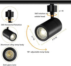 H Type LED Track Lighting Heads Kit, 8 Heads 20W 2700lm High Brightness Track Lighting System with 9.8ft (4.92 * 2) Track Rail, 6000K Cool White Adjustable Angled Spotlight