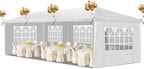 10x30 FT Party Tent, Outdoor Wedding Tents for Parties, Canopy Event Tent with 5 Removable Sidewalls, Waterproof Gazebo Shelter for Birthday Parties, Weddings, BBQs & Events (10X30FT-5Sides White)