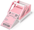 MUNBYN Label Holder for Rolls and Fan-Fold Labels, Thermal Sticker Roll Holder for Desktop Thermal Printer Shipping Supplies Industrial Paper, Pink