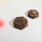 GemeShou single Walnut Jewelry display Tray for selling, Wooden hexagon display riser for jewelry, Jewelry retail shop display stand, photography props【Walnut Hexagon single Large】