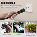 15FT 12/3 Outdoor Extension Cord, Heavy Duty 3-Outlet SJTW Indoor/Outdoor Three-Prong Power-Cord 12-Gauge Grounded 15-Amp 1875 Watts