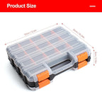 Plastic Tool Box,NOEAIKE Double Side Tool Organizer Small Parts Tool Box Hardware Organizer with Removable Plastic Dividers for Bead/Screws/Nuts/Nails/Bolts/Bins/Crafts