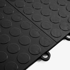 FlooringInc's Nitro 12"x12" Snap-Together Garage Flooring Tiles, Non-Slip Interlocking Plastic Floor Mat, Garage Organization & Storage, Coin Pattern, Midnight Black, 12 Tiles, 12 Sq/Ft