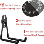 MUTUACTOR Large Magnetic Hooks,2pcs Super Strong Magnetic Storage Hooks for Hanging Tools Heavy Duty Magnetic Storage Hooks for Tools Organization,Power Drill Drivers,Tool Box,Chest or Metal Cabinet