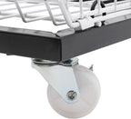 5 Tier Retail Display Rack, Rolling Storage Rack 5 Layers 35.43*16.93*53.54in Metal Display Shelf Fruit Vegetable Snack Basket Storage Supplies for Home Store Market (White, 90*43*136cm)