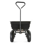 Gorilla Carts Poly Garden Dump Cart, 4 Cu Ft Tub, 600 lb Haul Capacity, Black – Heavy-Duty Utility Wagon with Quick-Release Dumping & Pneumatic Tires for Yard, Landscaping and Gardening