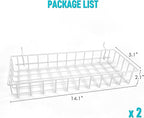 G.CORE Large Peg Board Baskets - 2 Pack Metal Shallow Tray Shelves for 1/4 Pegboards - Spray Bottle Holders Can Organizers for Garage Workbench Shop Hobby Craft Tool Organization (White)