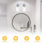 2-Light Track Lighting Kit Ceiling Kitchen Track Lighting Fixtures Chrome Bathroom Vanity Wall Lights with Clear Glass Multi-Directional Rotating Tracking Light Heads Spotlight for Accent Shop