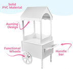 Vintage Candy Cart with Wheels for Party - Dessert Cart with wheels and Handle Bar for easy movement - 67" H' X 26" L' X 22" W' - PVC Treat Cart for Parties, Weddings and Birthday - Easy Assembly
