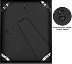 Frametory, 8x10 Metal Picture Frame with Mat for 5x7 Picture & Real Glass, Aluminum Photo Frame Collection (Black, 2 Pack)