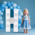PRELIFE MEMORY 3FT/36 Inch Light Up Marquee Letter A-Z, White Frame KT Board Plug-in KT Board with Bracket White LED Party Decorative Light Decoration for Birthday Party Anniversary (H)