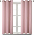 BGment Room Darkening Curtains 54 Inches Long - Grommet Thermal Insulated Drapes Window Treatment Curtains for Bedroom, 2 Panels, 38 x 54 Inch, Baby Pink