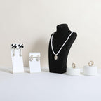 GemeShou White earring holder for girls, Leather earring display stand for selling, Jewelry earring hanger for boutique store【White-Earring stand-2pcs】