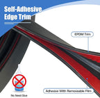 Rubber Edge Trim, Self-Adhesive Rubber Edge Protector for Sheet Metal, EPDM Material, Fit 3/32"(2.0mm), Length 20Ft, Black Color, U Channel Edge Trim