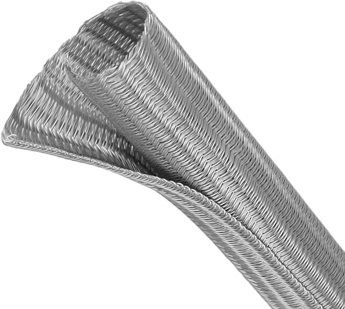 Split Wire Loom Tubing, Cable Protector Sleeve, Braided Cable Management for TV/Computer/Home Theater/Engine Bay, Cord Protectors from Pets No Chew (Grey, 3/4"-25ft)