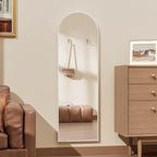 Full Length Door Mirror, Wall Mounted Wall Mirrors, 50"X16" Arched Behind Door Mirror for Use in Living Rooms, Rooms, Bedrooms, Cloakrooms, etc. Durable & Stylish Home Decor (White)