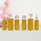 Eapmic Pedestal Stands for Party, Cake Pedestal Stand, Dessert Table Display Plinth Pillars, Sculpture Display Column Decoration Cube for Wedding Birthday (Gold, Cylinder-6Pcs(27.56"+26"+23.62"))