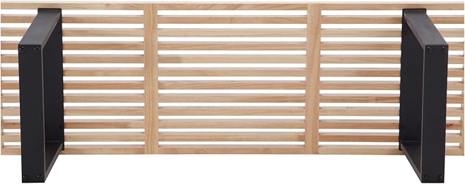 55" Natural Solid Wood Bench, Modern End of Bed Bench for Bedroom Entryway Bench w/Metal Legs, Dining Bench Bedside Bench Long Ottoman Bench for Front Entryway Living Room Dining Room Kitchen