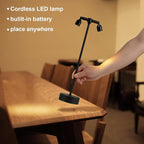 IMAGE Rechargeable Cordless Spotlight, Table Spotlight Accent Lighting for Plants Pictures Artwork Jewelry Showcase Model Display Shelves Cabinet Table Lamp for Home Restaurant Dinner Bar Warm White
