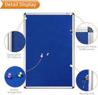 VIZ-PRO Tamperproof Lockable Noticeboard Class 1 Aluminium Framed 48x36 Inches
