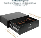 Tecmojo 3U Rack Drawer,Rack Mount Drawer for 19in Network Equipment/Server/AV Rack or Cabinet Enclosure,Sliding and Lockable Server Rack Drawer - Load-Bearing 44lb (20kg),with Cable Management Holes