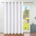 BGment Room Darkening Curtains for Living Room 84 Inches Long, Extra Wide Glass Sliding Door Curtains, Thick Thermal Insulated Privacy Drape, 1 Panel, Pure White, 120 Inch Wide