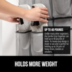 GORILLA GRIP Over the Door Shoe Organizer, 24 Extra Large Breathable Mesh Pockets, Space Saving Hanging Storage Holder, 4 Hook Closet Rack Hanger, Hangs on Closets for Shoes and Accessories, Gray
