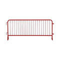 Angry Bull Barricades Metal Interlocking Steel Barricade (8.5 Ft. Heavy Duty, Bridge Feet, Red Powder Coated, Set of 20)
