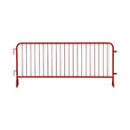 Angry Bull Barricades Metal Interlocking Steel Barricade (8.5 Ft. Heavy Duty, Bridge Feet, Red Powder Coated, Set of 20)