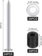 Pegboard Spacers Mounting Kit, Magnetic Pegboard Includes Screws, Spacers and Washers for 1/8-Inch and 1/4-Inch Pegboard (24)