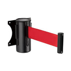 DuraSteel Wall Mount Retractable Belt Barrier - 9.2 Ft Red Safety Belt in Sturdy Black Casing - Guardian 1.0 Indoor & Outdoor Do Not Enter Caution Tape for Effective Wall Control Ropes, Line Dividers