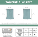 Short Blackout Curtains for Bedroom 45 Inch Length 2 Panels Set, Thermal Insulated Sun Blocking Soundproof Grommet Window Curtains with Thick Black Liner, Each 52 Inch Wide, Pure White