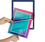 Self-Adhesive Store Sign Holder 8.5x11'' - Document Frame, Double Sided, Blue, Pack of 2