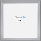 SnapeZo Silver 36x37 Poster Frame, 1.7" Aluminum Profile, Front-Loading Snap Frame, Wall Mounting, Wide Series