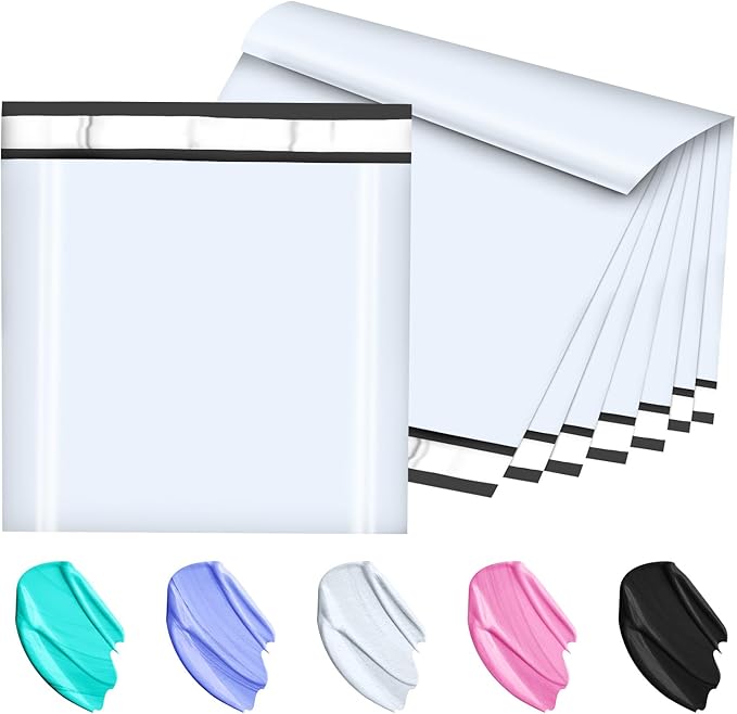 Large Poly Mailers 24x24 Inch 50 Pcs, Extra Large Shipping Bags for Clothing with Self-Sealing Tear-Resistant, Waterproof Poly Bags, Mailing Envelopes for Small Business (White)