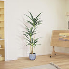 Artificial Tree 4.7Ft Faux Agave Plant with 3 Heads in Plastic Pot Fake Tree for Home Decor Indoor or Outdoor Office Decoration Housewarming Gift(4.7 Feet-1 Pack)